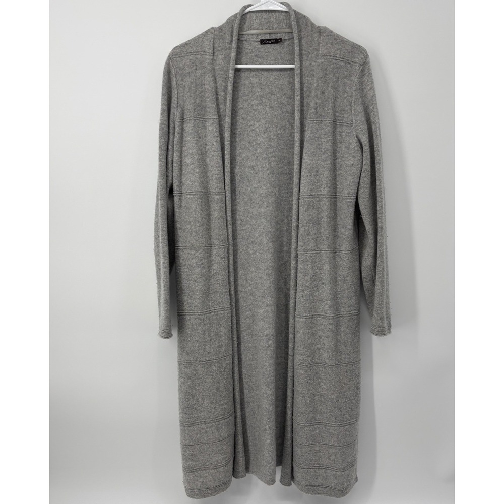 J. Mclaughlin Gray‎ Open Face 100% Cashmere Sweater Women's Medium Soft